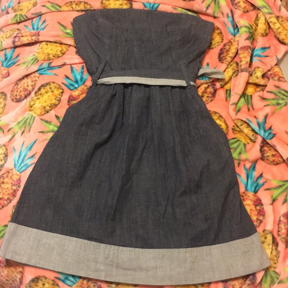 Theory Denim Style Strapless Dress